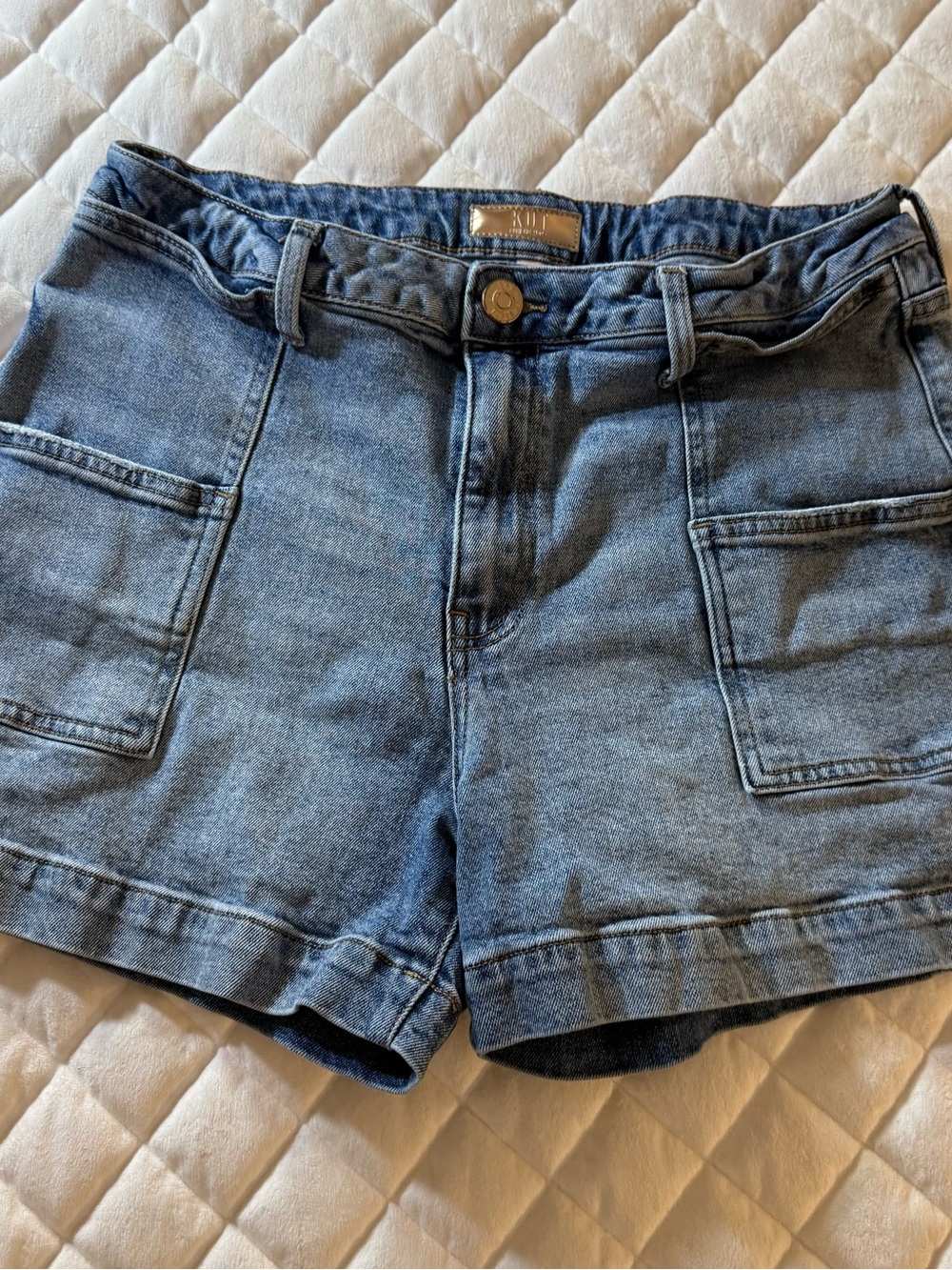 KUT from the Kloth Jane High Rise Patch Pocket Denim Shorts Size 10